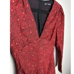 ZARA Dress Womens XS Mini V Neck Ruched Party Polka Dot Red Black Long Sleeve Photo 4