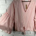 Lavender Field NWT Striped Tie Front Top Size Large Photo 7