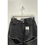Forever 21  Black black denim‎ flare wide-leg jeans with stud details. - Size 26 Photo 1