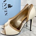 Ecru Lanvin Paris Leather D’Orsay Open Toe Stilettos Photo 2