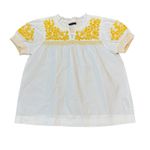 J.Crew Embroidered Cotton Poplin Puff Sleeve Top Blouse Medium Photo 1