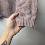 SheIn  Women’s Knit Sweater Size Large Lavender Pullover Chunky Waffle Knit Photo 4