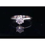 Boutique NEW 1ct Solitaire Platinum Silver Simulated Diamond Engagement‎ Ring, Size 6 Photo 9