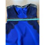 Guess  Dress Woman's Size 8 Stretch Cobalt Blue Black Lace & Pleather Michele Photo 5