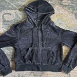 Brandy Melville Cropped Hoodie Black Zip-Up (john galt) Photo 0