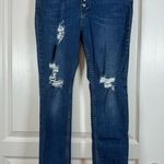 Free People  Destroyed Reagan Button Fly Denim Blue Ankle Jeans Size 30 EUC #0704 Photo 1