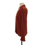 Anthropologie  Dolan Lettuce-Hem Buttondown Top Pleated Flare Sleeve Rust Large Photo 6