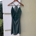 Honey and Rosie  emerald green and silver tinsel mini dress Photo 5