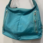 Tumi Womens Venice Hobo Nylon Leather Light Blue Teal Purse Shoulder Bag Satchel Photo 1