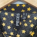 Black and Yellow Mock Neck Long Sleeve Maxi Star Print Dress Size M Photo 2