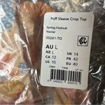 Seafolly  Puff Sleeve Linen Crop Top Spring Festival Nectar NEW Photo 5