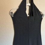 American Vintage Vintage 90s does 70s Disco Striped Halter Neck Jumpsuit Flared Slinky Sz Small Photo 0