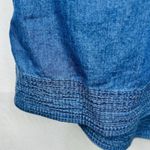 DO+BE  Lightweight Chambray Blue Denim Romper Open Back Pockets Sleeveless Size M Photo 3