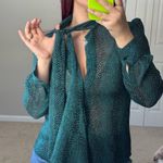 Violet+Claire Transparent green blouse size S snake print with bow Photo 7
