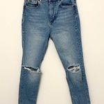 Boyish  the Zachary High Rise Skinny Jeans Stretch Size 25 Knee Distress Fray Hem Photo 3