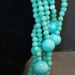 Blue glass beaded multi stand layering necklace Photo 2