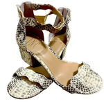 INC  Ankle Buckle Animal Print Sandals Photo 0