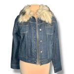 Vintage Ralph Lauren Denim Jacket Removable Faux Fur Collar Y2K Boho Western Blue Size M Photo 13