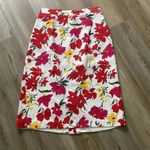 Gay Boyer floral print skirt suit VTG Lined Size 10 Spring Cotton Vibrant Classy White Photo 5