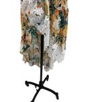 Anthropologie  V-Neck Ruffle Lace Slip Dress Floral White Multicolor Size US 4 Photo 5