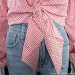 NWT Petersyn Silvia Long Sleeve‎ Cotton Cropped Top w/ Bell Sleeves, Cheshire Pink Photo 5