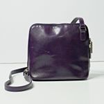 Hobo International  Eggplant Purple Leather Crossbody Small Bag Zipper Pockets Photo 0