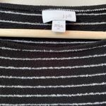 J.Jill Womens XS Long Sleeve Boat Neck Striped Pullover Sweater Tunic Top Black Photo 5