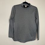 Chico's  Zenergy Size 2 12/14 Black Gray Textured Knit Mock Neck Shirt Photo 4