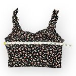 Band of Gypsies  Black & Red Floral Twist Smocked Waist Crop Top - Size Small NWT Photo 4