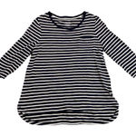 Chico's  Women's Striped Top‎ Size L Navy White 3/4 Sleeve Tunic with Pocket Photo 0