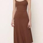 Vince Brown Ribbed Fit And Flare Dress Photo 0