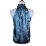 White House | Black Market White House Blue Market Metallic Halter Top 4 Pleated Glam Party Evening Photo 2