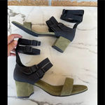 Frēda Salvador Military Green/Black Suede Cage Sandals Size 9 Black Photo 3