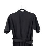 Everlane The Fatigue Jumpsuit Short Sleeve Crop Belted Cotton Linen Black Size 0 Photo 6