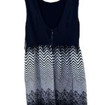 Alice + Olivia Chevron Print Black and White Wool Blend Dress NWT Large Photo 2