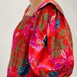 Authentic Vintage Emanuel Ungaro Red Floral Banshee Styled Midi Dress Size 8 Photo 1