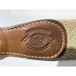 Original Hurray Womens Canvas Belt – Size 32 Tan Leather Trim Brass Photo 2