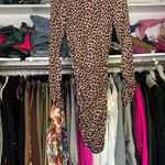 Likely NYC leopard Mock neck long sleeve ruched bodycon mini dress 4 Photo 9