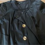 Vintage Shin Choi Swing Jacket Short Size Small White 3/4 sleeve Gold Buttons Black Photo 4