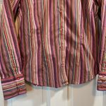 Robert Graham  Colorful Stripes Button Down Blouse - Size Medium Photo 3