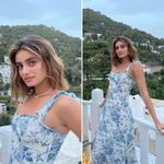 Reformation ππ The Nikita Dress ~ Pompadour Blue Floral Bird Print 10 NWOT Photo 8