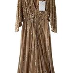 Mac Duggal  Beaded Striping Kimono Sleeve V-Neck Gown maxi dress size 4 UB Photo 3