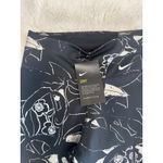 Nike Womens XS Leggings Black Silver Metallic Floral Mid Rise Running Photo 14