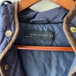 ZARA  Navy Blue Puffer Long Hooded Coat Puffer Jacket XS Photo 1