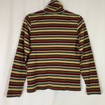 Talbots David Brooks | Jewel Tone Stripe Fall Turtleneck Shirt 100% Cotton Womens Large Photo 3