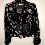 Flynn Skye NWOT  black floral crop sheer blouse xs Photo 0