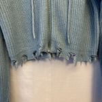Women's Knit Hoodie Sweatshirt By Trendy ThreadsFull Zip Blue Sz Med Distressed Photo 1