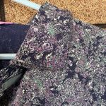 Partly Friend Cropped Floral Button Down Blouse Abstract Print Size L Purple Size L Photo 2