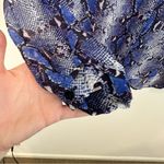 Diane Von Furstenberg  Blue Snake Print Lorelei Shirt 100% Silk Size 4 Women's Photo 2