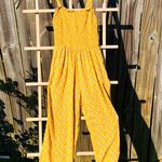 Hollister Yellow Floral Jumpsuit SMOCKED BODICE M Photo 0